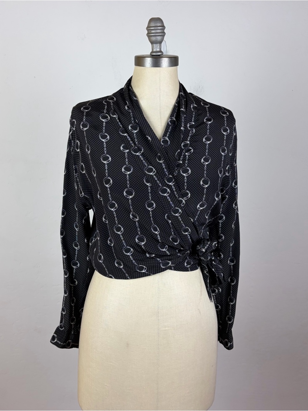 The Kooples Drape Silk Chain Blouse